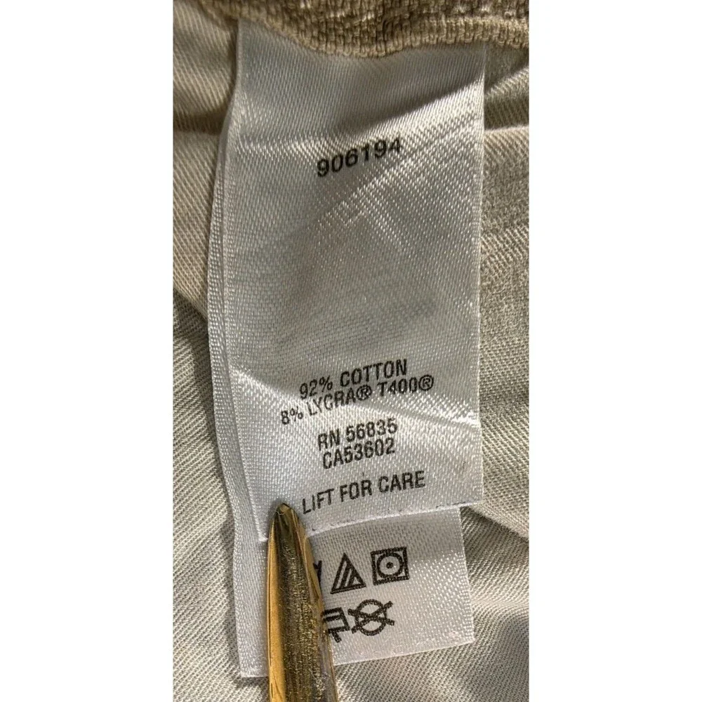 Cabelas Hiking Pants Mens 40X30 Spell Out Logo Cargo Beige Lycra T400 Work Camp